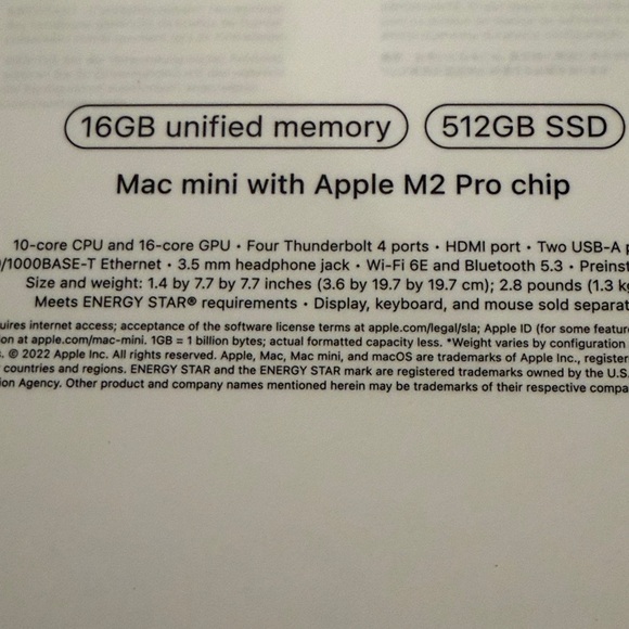 Apple 2023 Mac mini Desktop Computer, M2 Pro chip, 10‑core CPU, 16GB, 512GB SSD - Picture 10 of 16